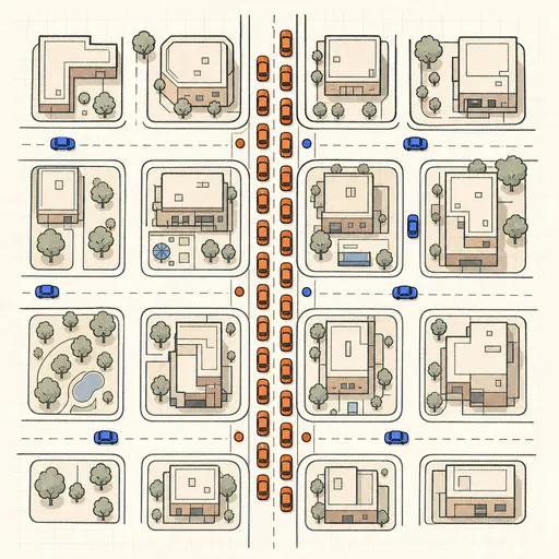 City Traffic Grid illustration