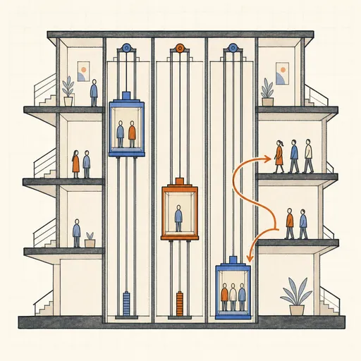 Elevator Dispatch Simulator illustration