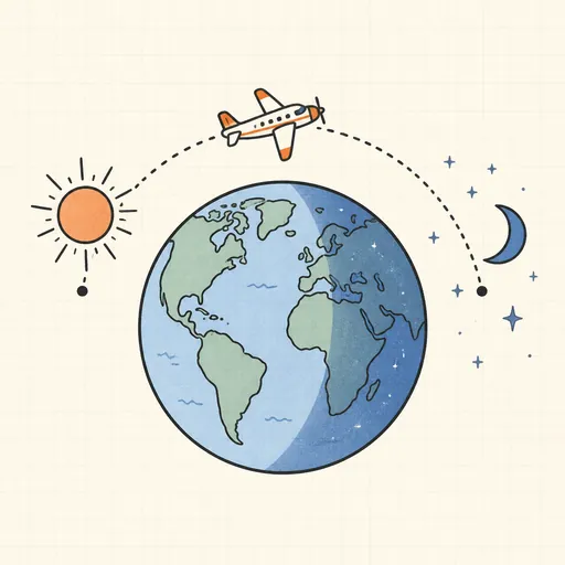 Jet Lag Light Exposure Planner illustration