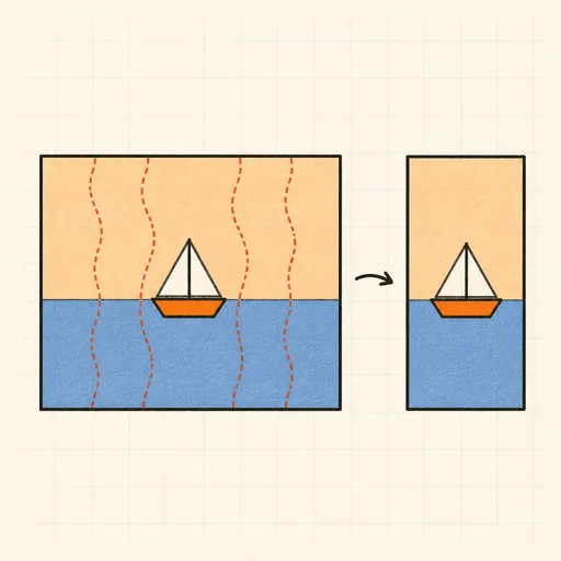 Seam Carving (Content-Aware Resize) illustration