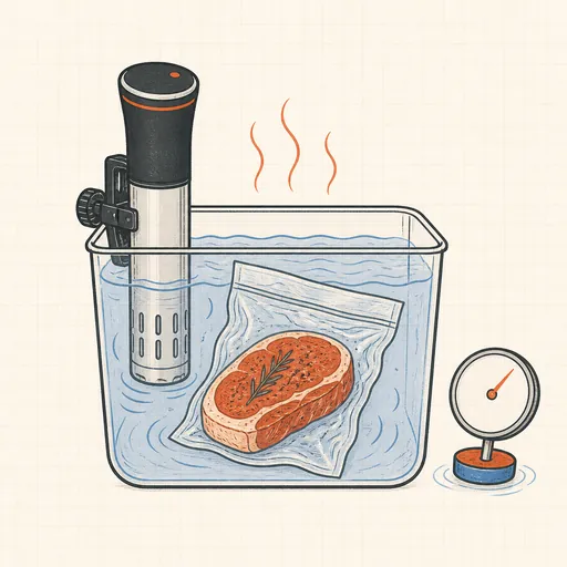 Sous Vide Time & Safety Calculator illustration