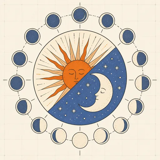 Sun & Moon Almanac illustration