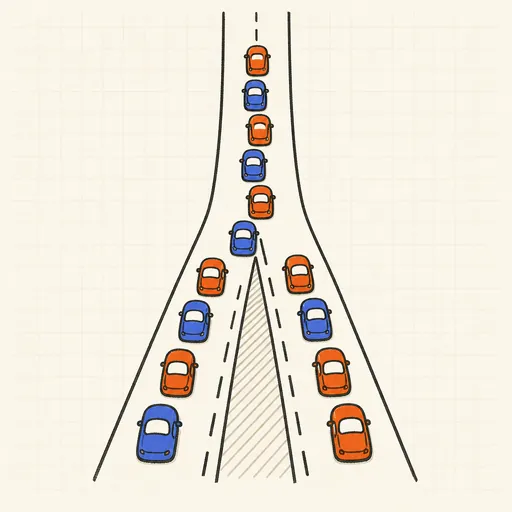Zipper Merge Simulator illustration